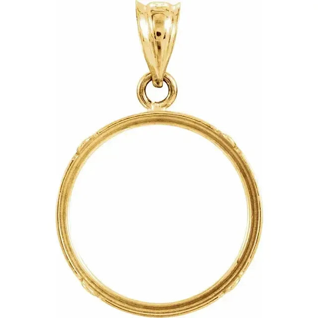 14K Gold Coin Frame for Mexican 2 1/2 Peso Round