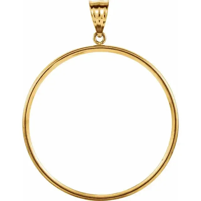 14K Gold Coin Frame for Mexican 50 Peso Round