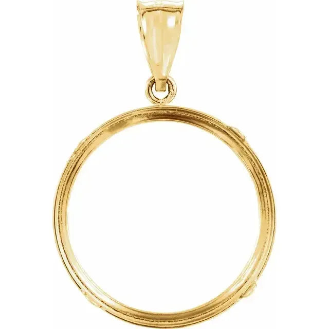 14K Gold Frame for Chinese Panda 1/4 Oz Round