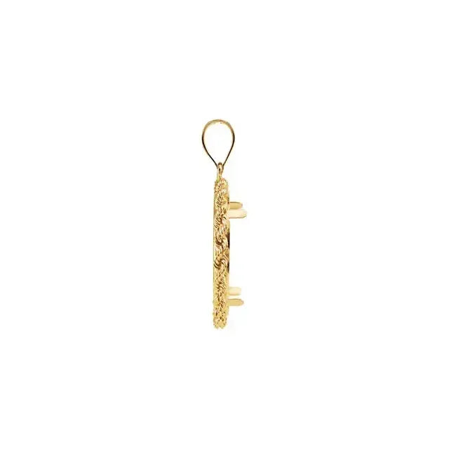 14K Gold Rope Coin Frame for United States $5.00 Round