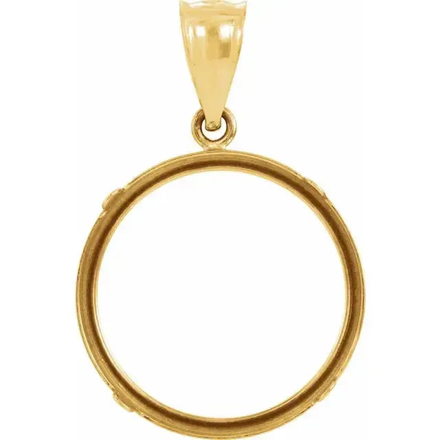 14K Gold Frame for Canadian Maple Leaf 1/4 Oz Round