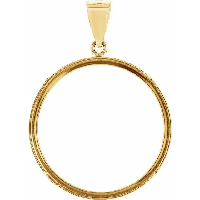 14K Gold Frame for Chinese Panda 1/2 Oz Round