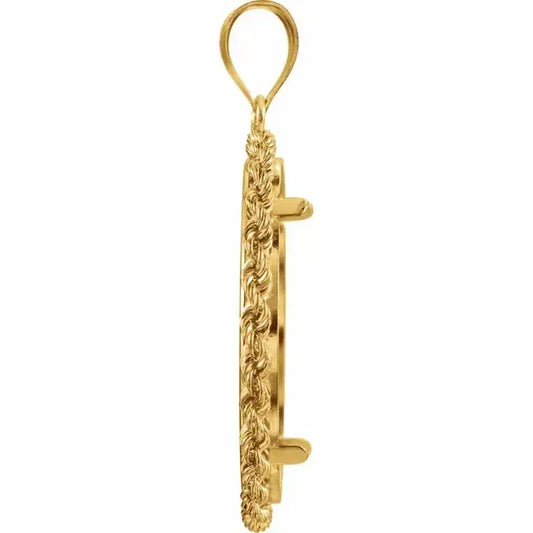 14K Gold Rope Frame for 1/2 Oz American Eagle Round