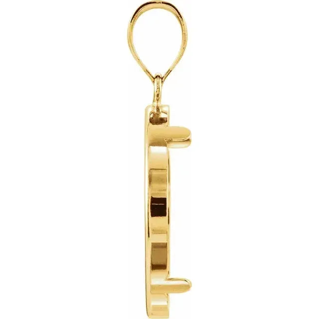 14K Gold Coin Frame Bezel Pendant Mounting for United States $5.00 Round