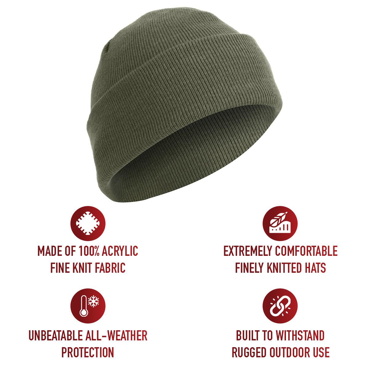 Rothco Deluxe Fine Knit Watch Cap-Olive Drab