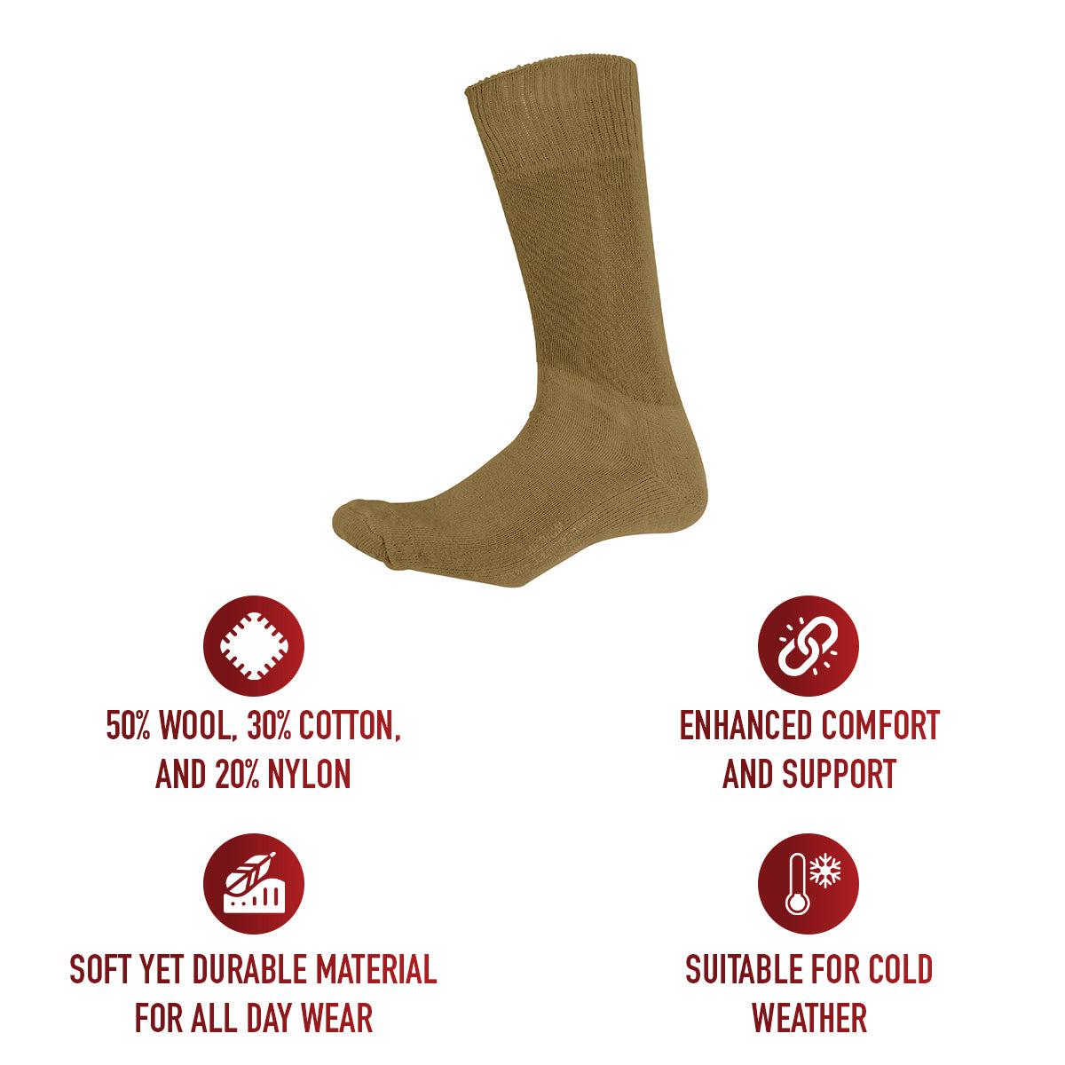 Rothco G.I. Type Cushion Sole Socks Coyote Brown