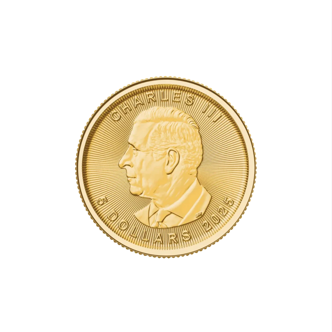 1/10 oz .9999 Pure 24K Maple Gold Bullion with 14K Frame Pendant