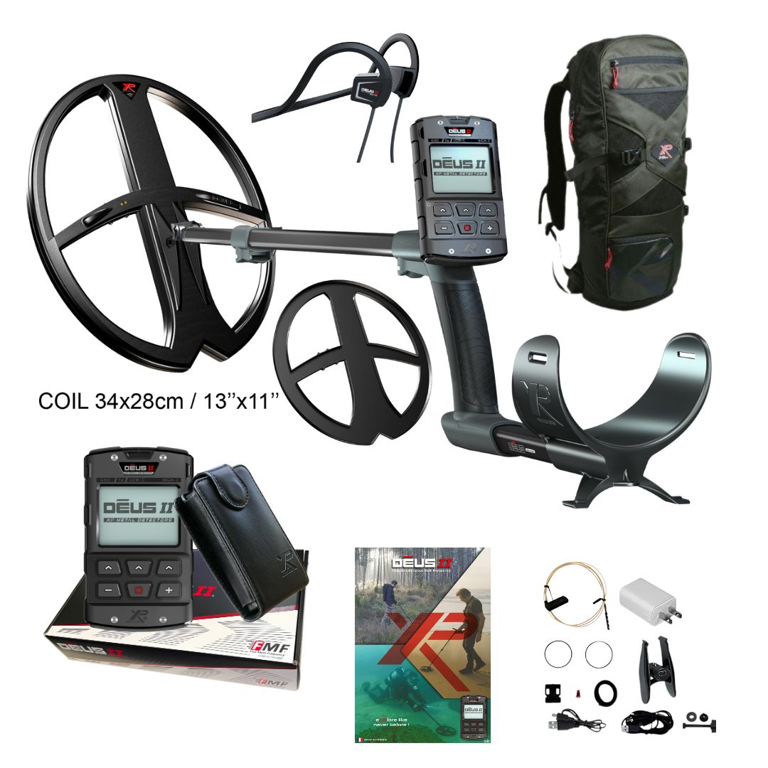 XP DEUS II with BH-01 Headphones Metal Detector and Backpack 240 - Destination Gold Detectors