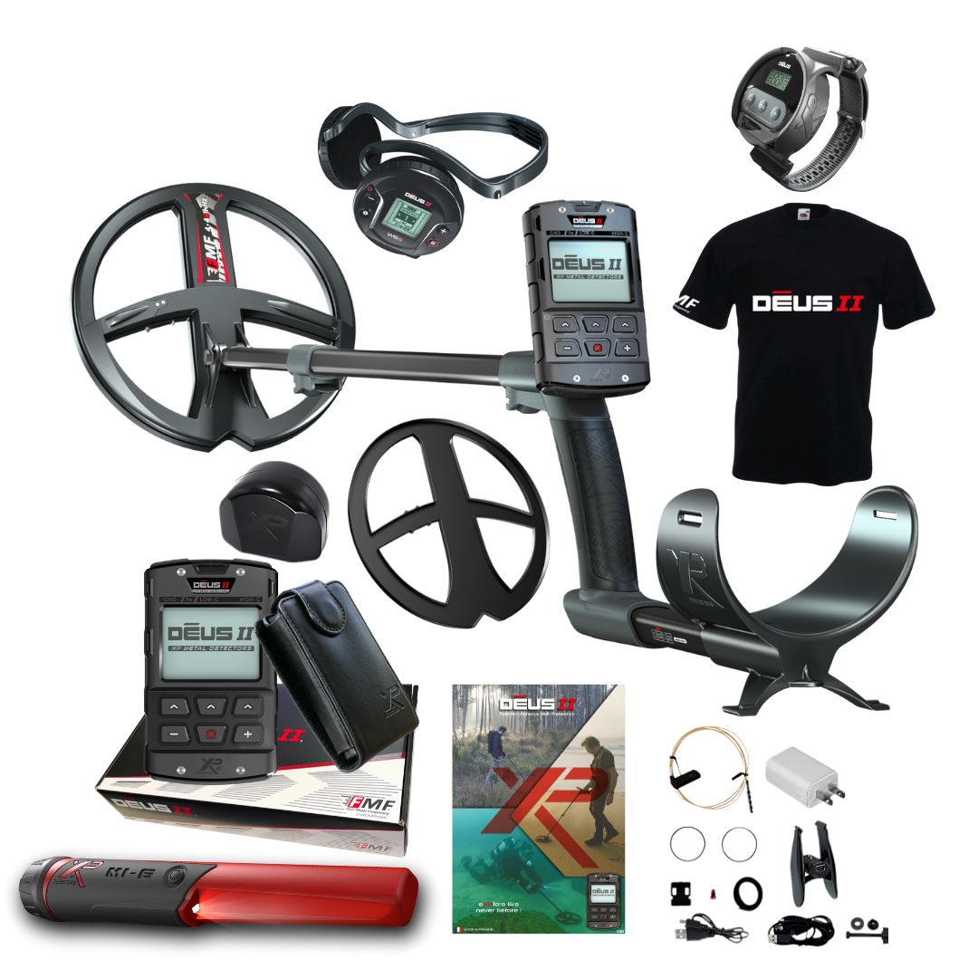 XP DEUS II WS6 RC Metal Detector with WS6 Wristband, DEUS ii T-Shirt and MI-6 Pointer - Destination Gold Detectors