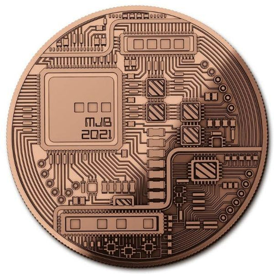 1 oz Bitcoin Commemorative Copper Round-Destination Gold Detectors