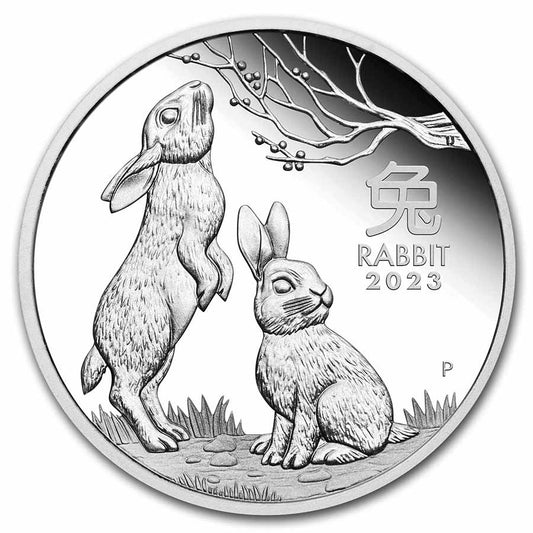 2023 1/2 oz Australian Silver Lunar Rabbit Coin-Destination Gold Detectors