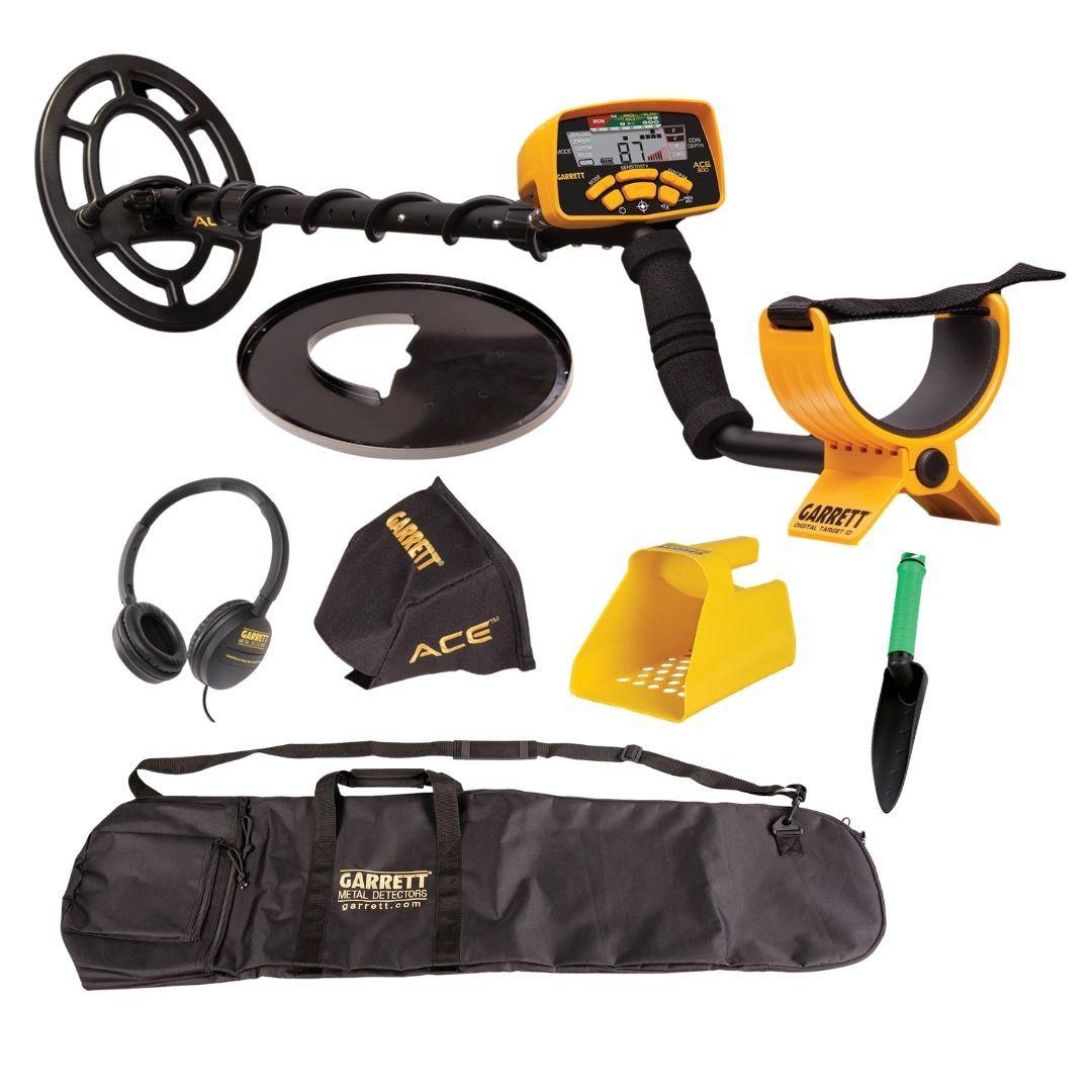 Garrett ACE 300 With All-Purpose Carry Bag, Treasure Digger, and