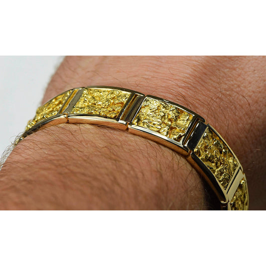 Orocal Gold Nugget Bracelet B16MM12L-Destination Gold Detectors