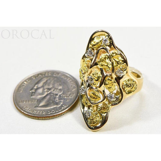 Orocal Gold Nugget Ladies Ring with Diamonds RL382D33-Destination Gold Detectors