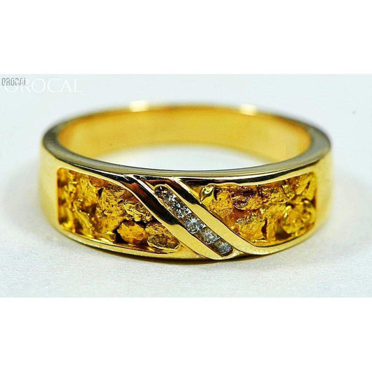 Orocal Gold Nugget Men's Ring with Diamond RM610D10-Destination Gold Detectors