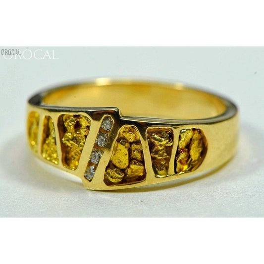 Orocal Gold Nugget Men's Ring with Diamond RM882DN-Destination Gold Detectors