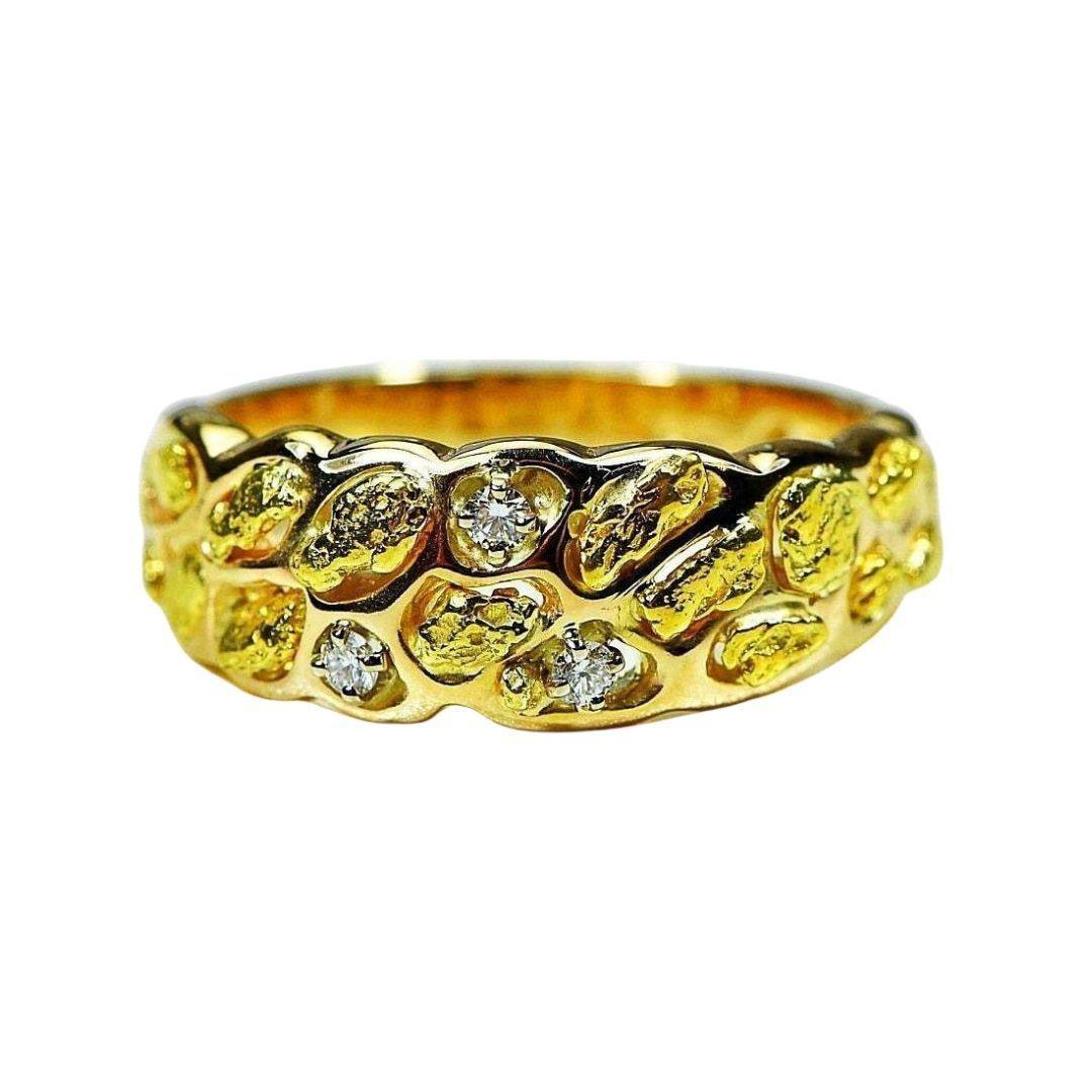 Orocal Gold Nugget Men's Ring with Diamonds RM210D9 – Destination