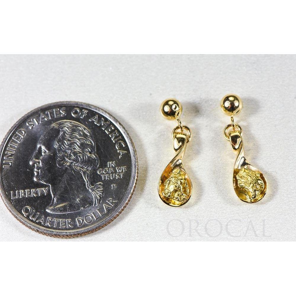 Orocal Gold Nugget Stud Drop Earrings EAJ054N/PD-Destination Gold Detectors