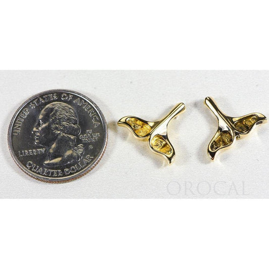Orocal Gold Nugget Whales Tail Earrings EDLWT8SOL-Destination Gold Detectors