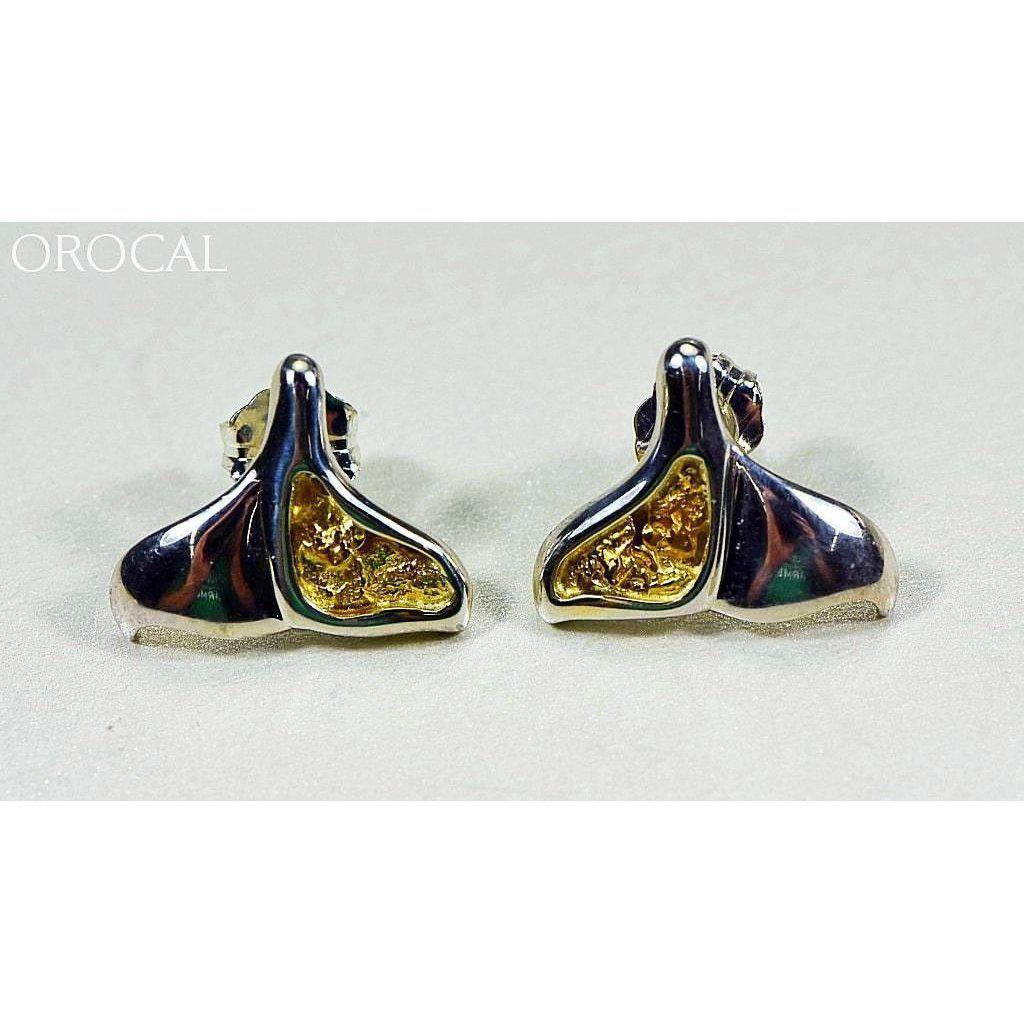 Orocal Gold Nugget Whales Tail Sterling Silver Earrings EDLWT12NSS-Destination Gold Detectors
