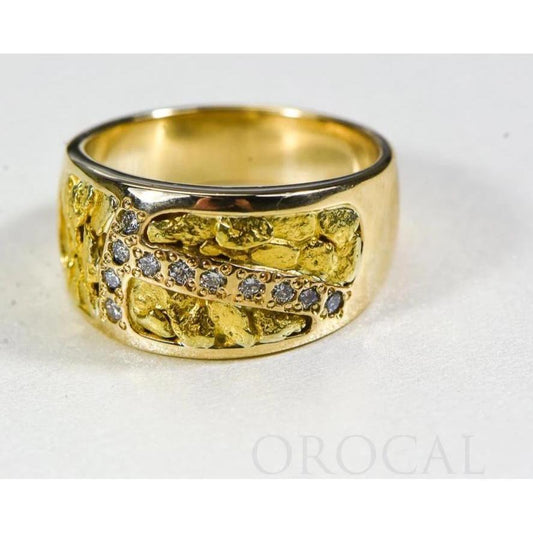 Orocal Gold Nugget with Diamonds Ladies Ring RL1114D22N-Destination Gold Detectors