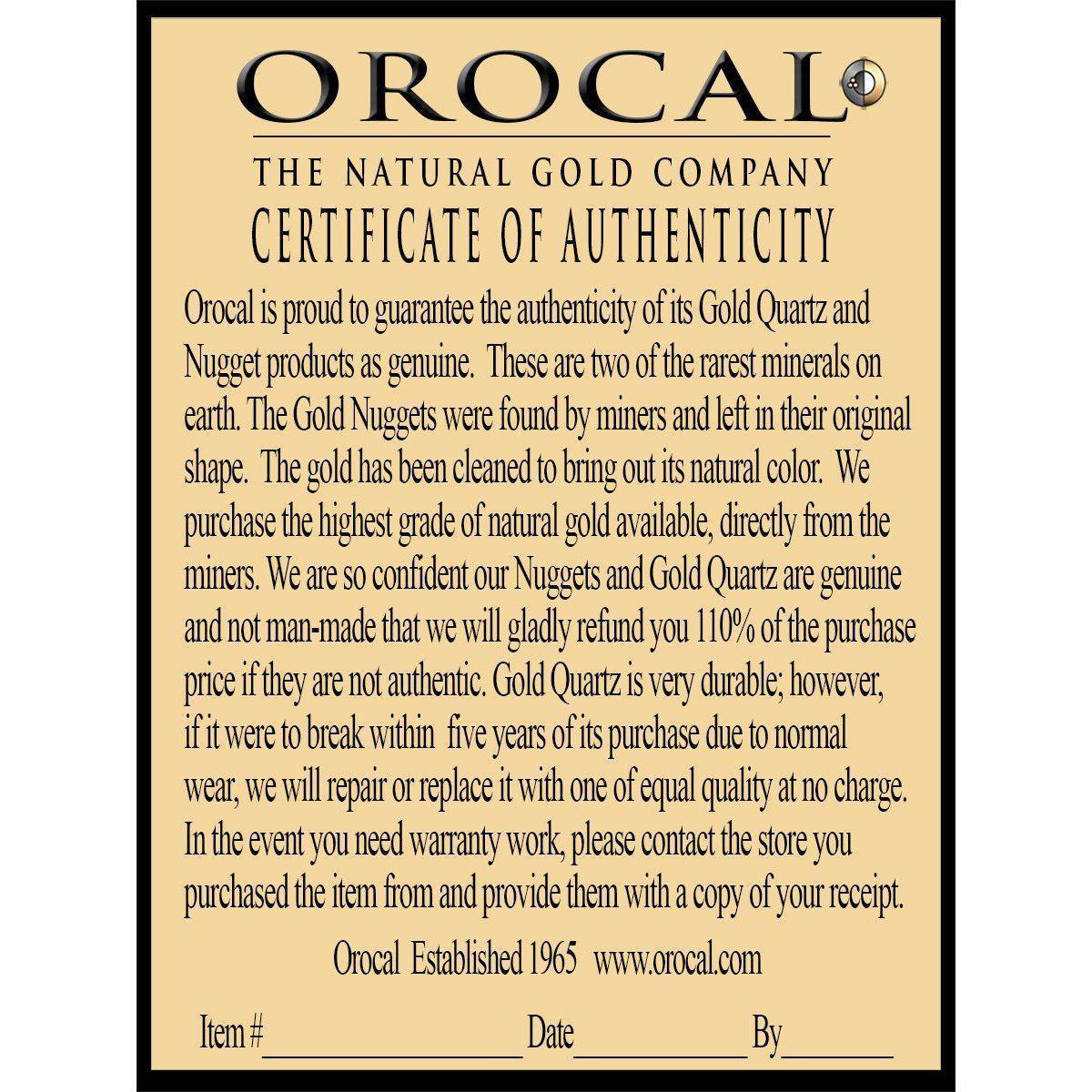 Orocal Gold Quartz Bear Pendant PBR1SHQX-Destination Gold Detectors