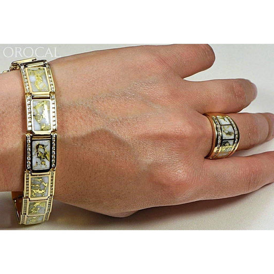 Orocal Gold Quartz Bracelet with Diamonds B16MMDQ-Destination Gold Detectors