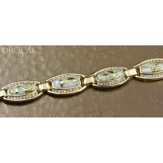 Orocal Gold Quartz Bracelet with Diamonds BDLOV6MMD210Q-Destination Gold Detectors