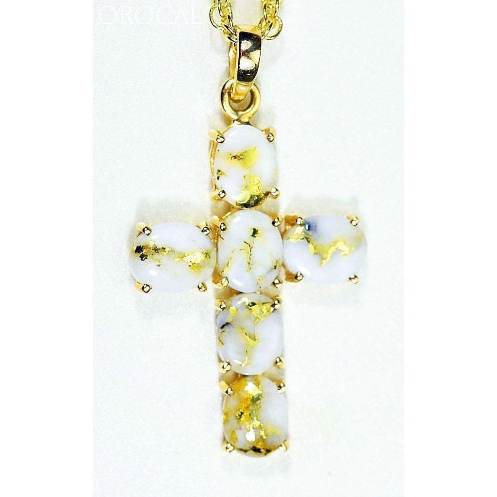 Orocal Gold Quartz Cross Pendant PCR1162Q-Destination Gold Detectors