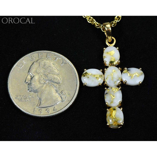 Orocal Gold Quartz Cross Pendant PCR1162Q-Destination Gold Detectors