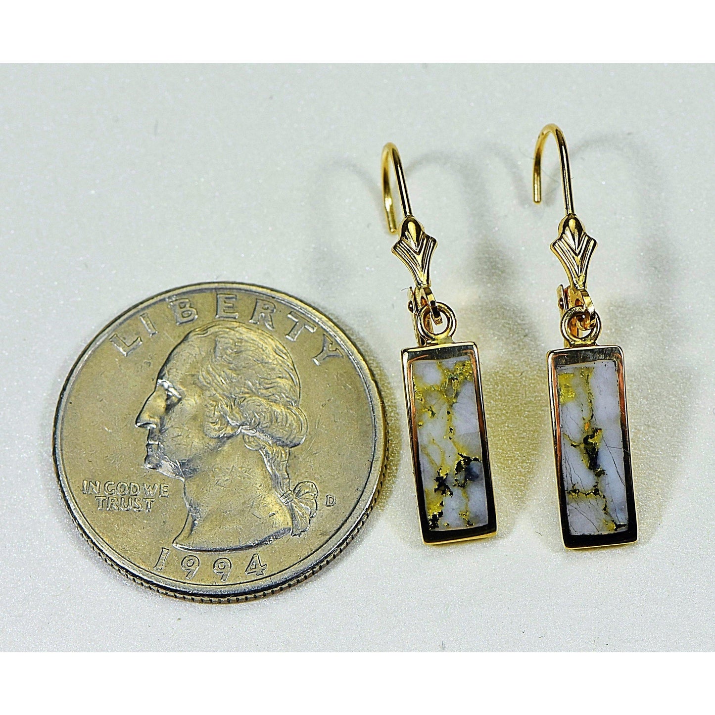 Orocal Gold Quartz Earrings Dangles EB5.5MMQ/LB-Destination Gold Detectors