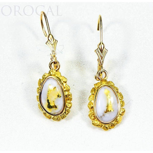 Orocal Gold Quartz Earrings Dangles EN708NQ/LB-Destination Gold Detectors