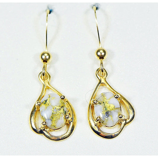 Orocal Gold Quartz Earrings Dangles EN870SMQ/LB-Destination Gold Detectors