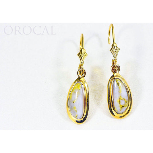 Orocal Gold Quartz Earrings Dangling EN762Q/LB-Destination Gold Detectors