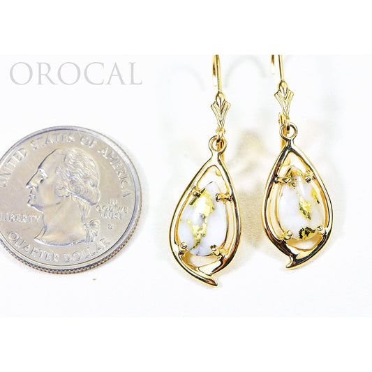 Orocal Gold Quartz Earrings Dangling EN774Q/LB-Destination Gold Detectors