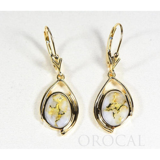 Orocal Gold Quartz Earrings Lever Backs EN1117Q/LB-Destination Gold Detectors