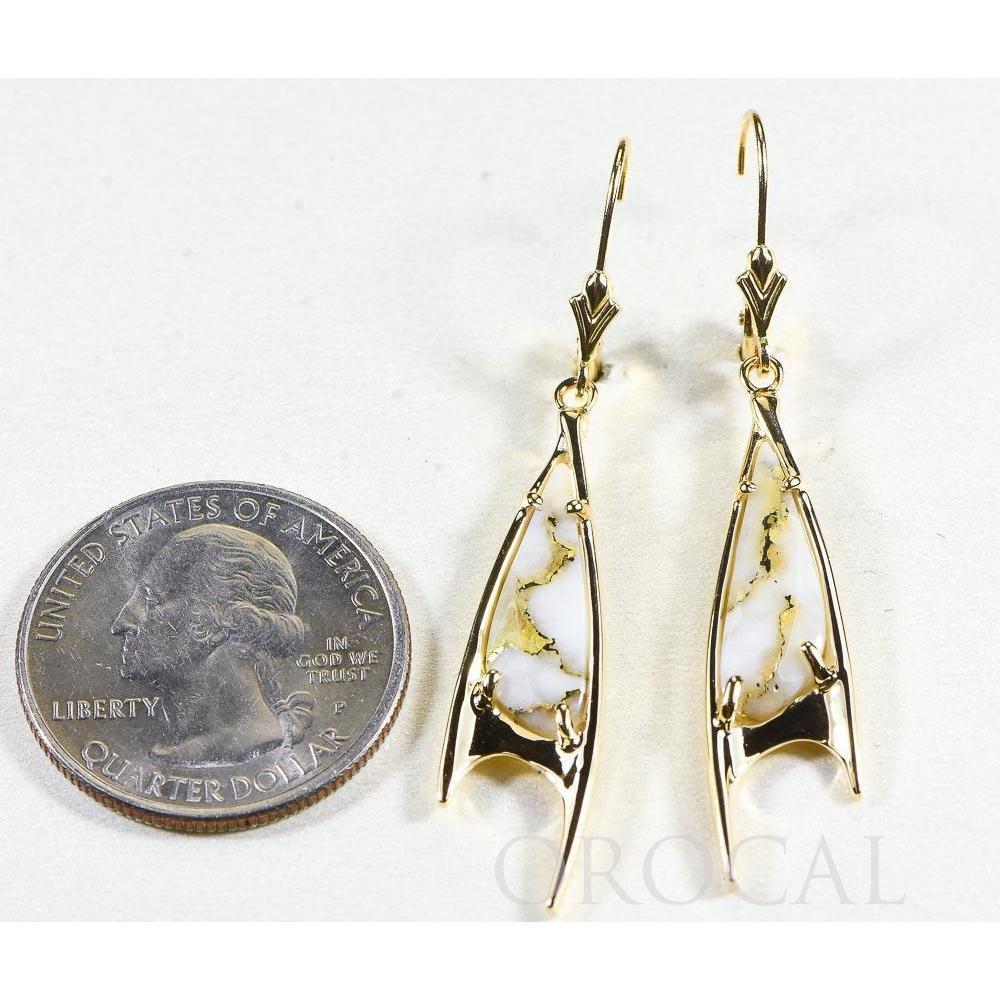 Orocal Gold Quartz Earrings Lever Backs EN3700Q/LB-Destination Gold Detectors