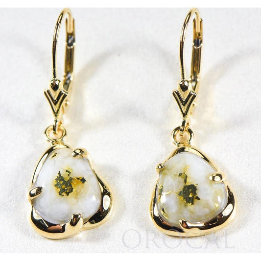 Orocal Gold Quartz Earrings Lever Backs ESC115XSQ/LB-Destination Gold Detectors