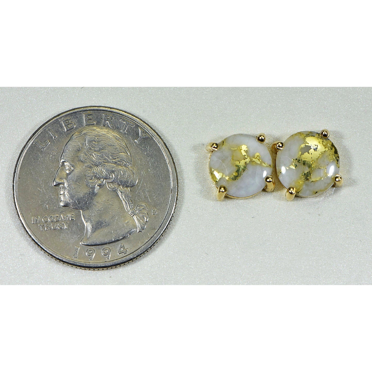 Orocal Gold Quartz Earrings Post Backs E8MMQ-Destination Gold Detectors