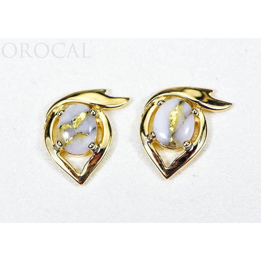 Orocal Gold Quartz Earrings Post Backs EJ36Q-Destination Gold Detectors