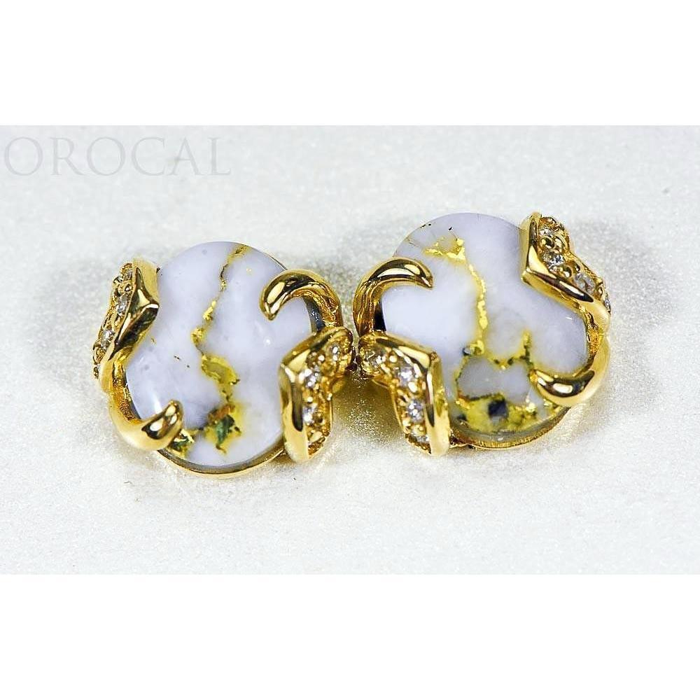 Orocal Gold Quartz Earrings Post Backs EN1133DQ-Destination Gold Detectors