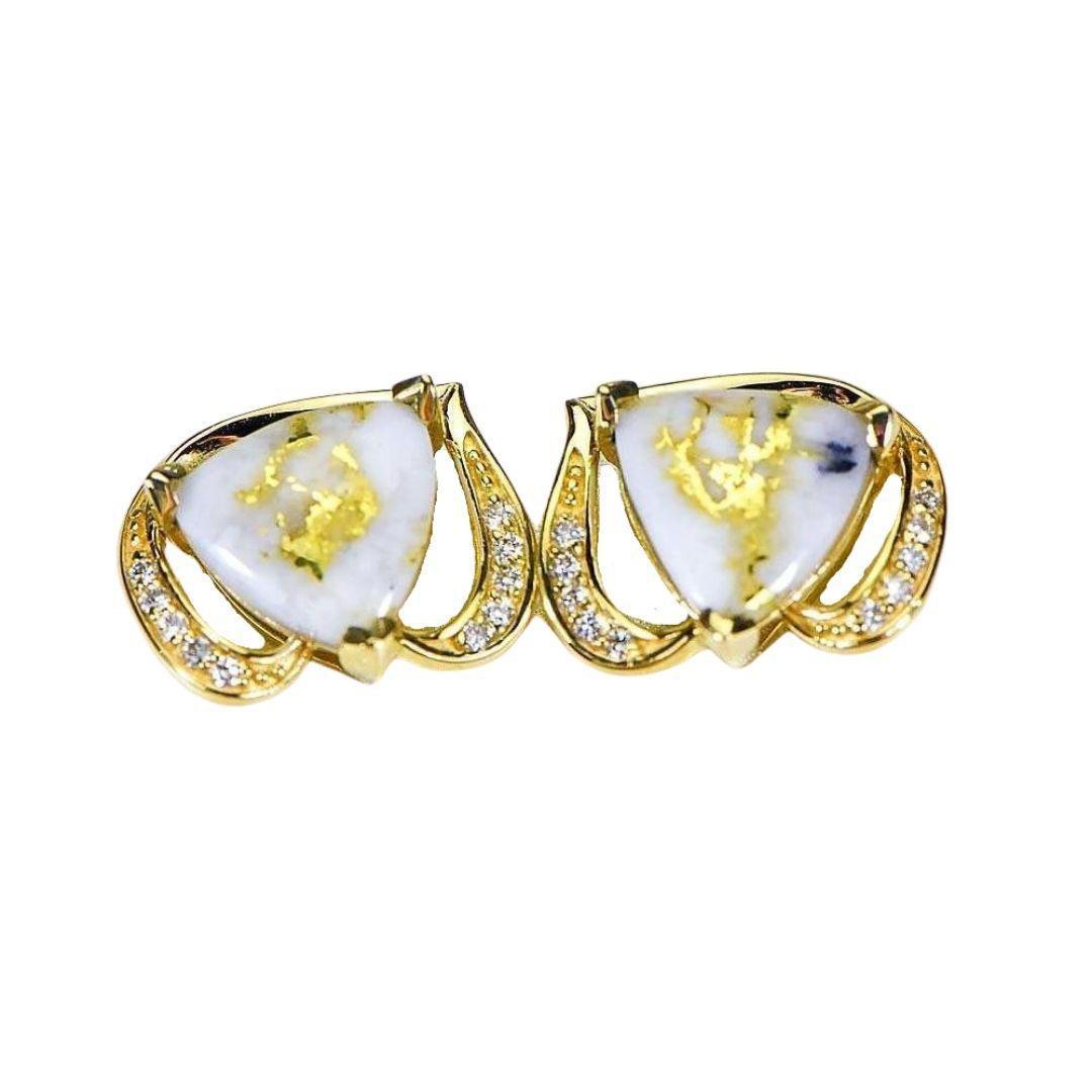 Orocal Gold Quartz Earrings Post Backs EN1134DQ-Destination Gold Detectors