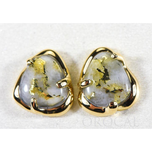 Orocal Gold Quartz Earrings Post Backs ESC115XSQ-Destination Gold Detectors