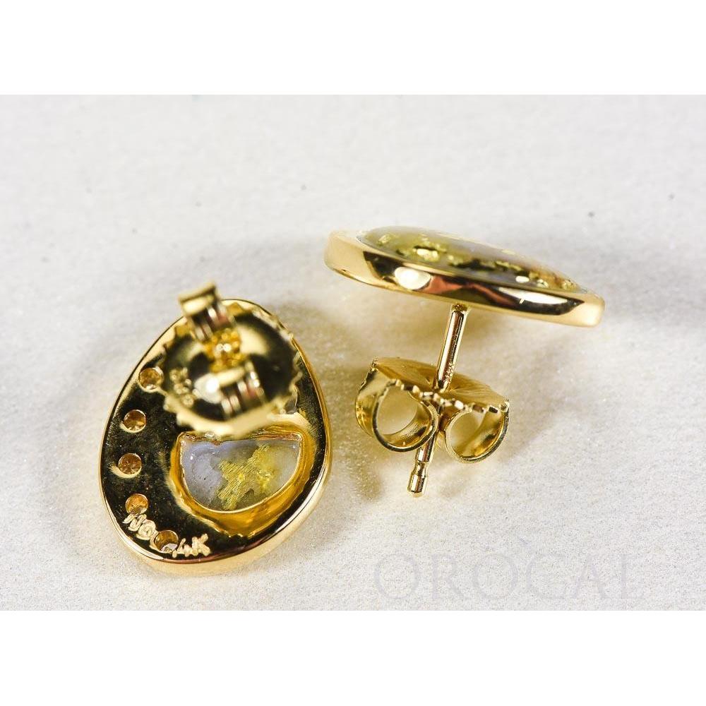 Orocal Gold Quartz Earrings Post Backs with Diamonds ESC106DQ-Destination Gold Detectors