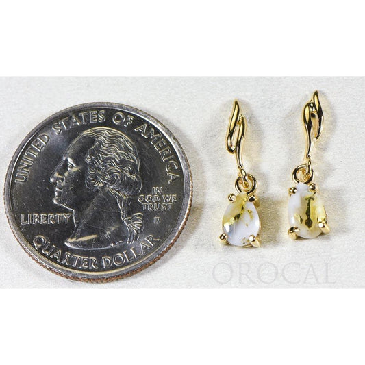 Orocal Gold Quartz Earrings Post Drops EN570SQ-Destination Gold Detectors