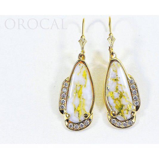 Orocal Gold Quartz Earrings with Diamonds EN1106SDQ/LB-Destination Gold Detectors