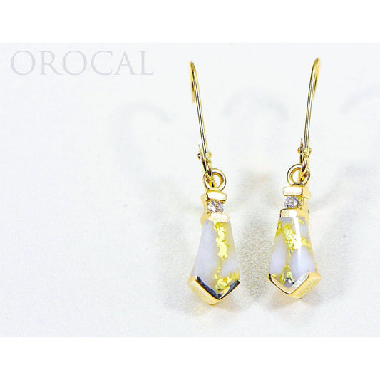 Orocal Gold Quartz Earrings with Diamonds EN641D8Q/LB-Destination Gold Detectors