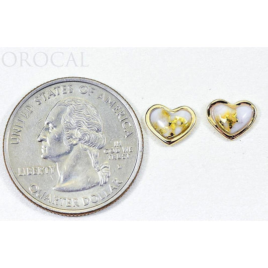 Orocal Gold Quartz Heart Earrings Post Backs EHE7Q-Destination Gold Detectors