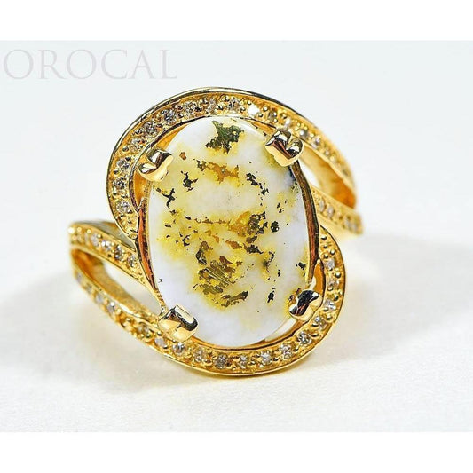 Orocal Gold Quartz Ladies Ring with Diamonds RL1105DQ-Destination Gold Detectors