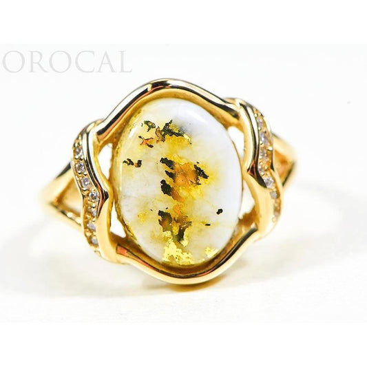 Orocal Gold Quartz Ladies Ring with Diamonds RL1107DQ-Destination Gold Detectors